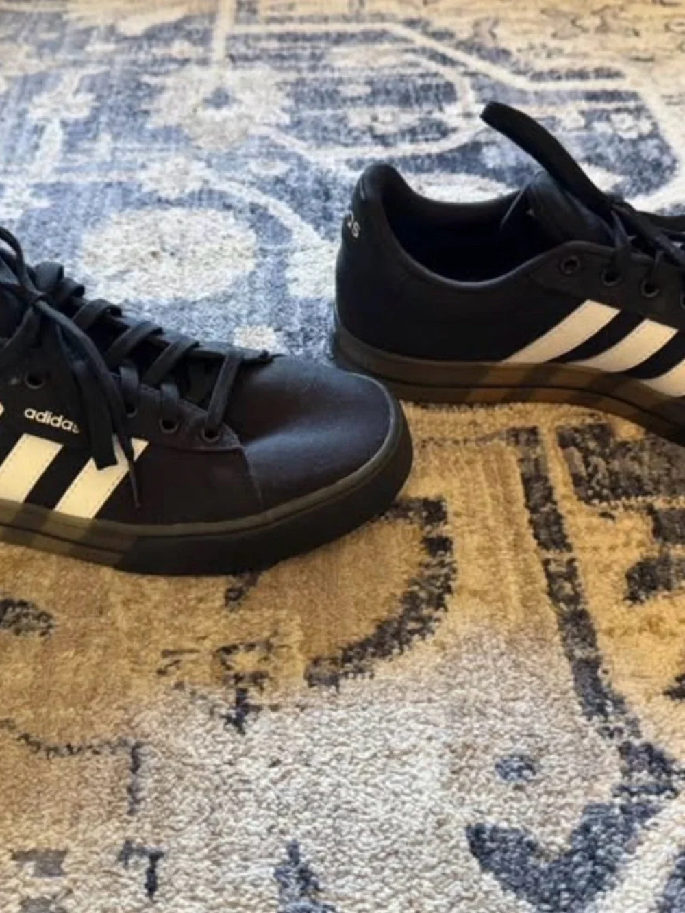adidas Black Sneakers with White Three Stripes